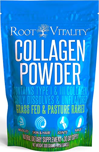 Bột Collagen Root Vitality, Collagen Peptide, Ăn cỏ, Chất lượng cao cấp, Protein Collagen, Nuôi trên đồng cỏ, Dễ hòa tan, Thân thiện với chế độ ăn Keto và Paleo, Không biến đổi gen, 300 gram