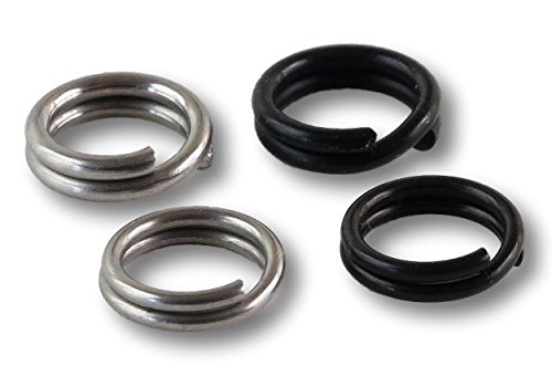 River Guide Supply Size #4 Black Stainless Steel Split Rings 100 Count Pack USA Made