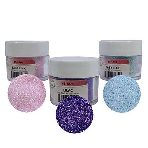 Techno Glitter - Assortiment de 3 colors: Baby Pink, Baby Blue i Lila